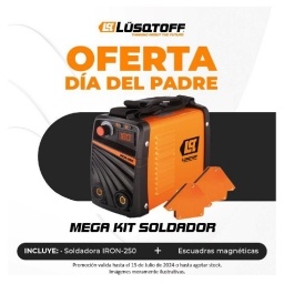 Soldadora Inverter Iron 250 + 2 Escuadras Magneticas Lusqtoff