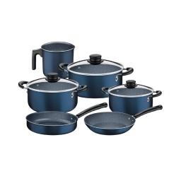 Juego Bateria Ollas Cocina Tramontina Granito Azul 9pzs