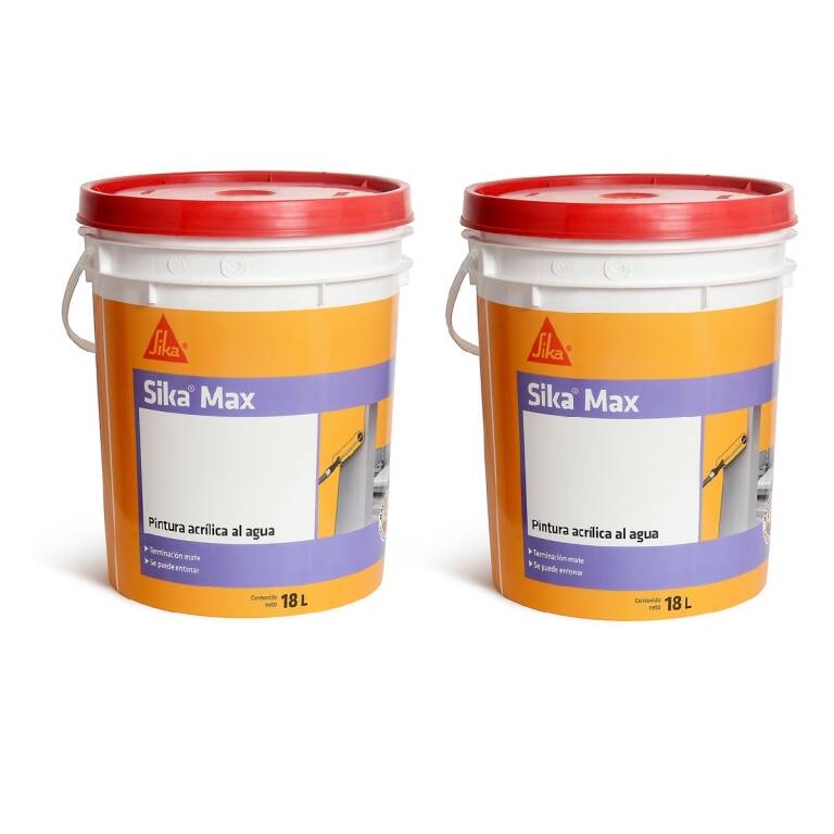 Pintura Latex Pared Interior Sika Sikamax Blanco Mate 18+18l